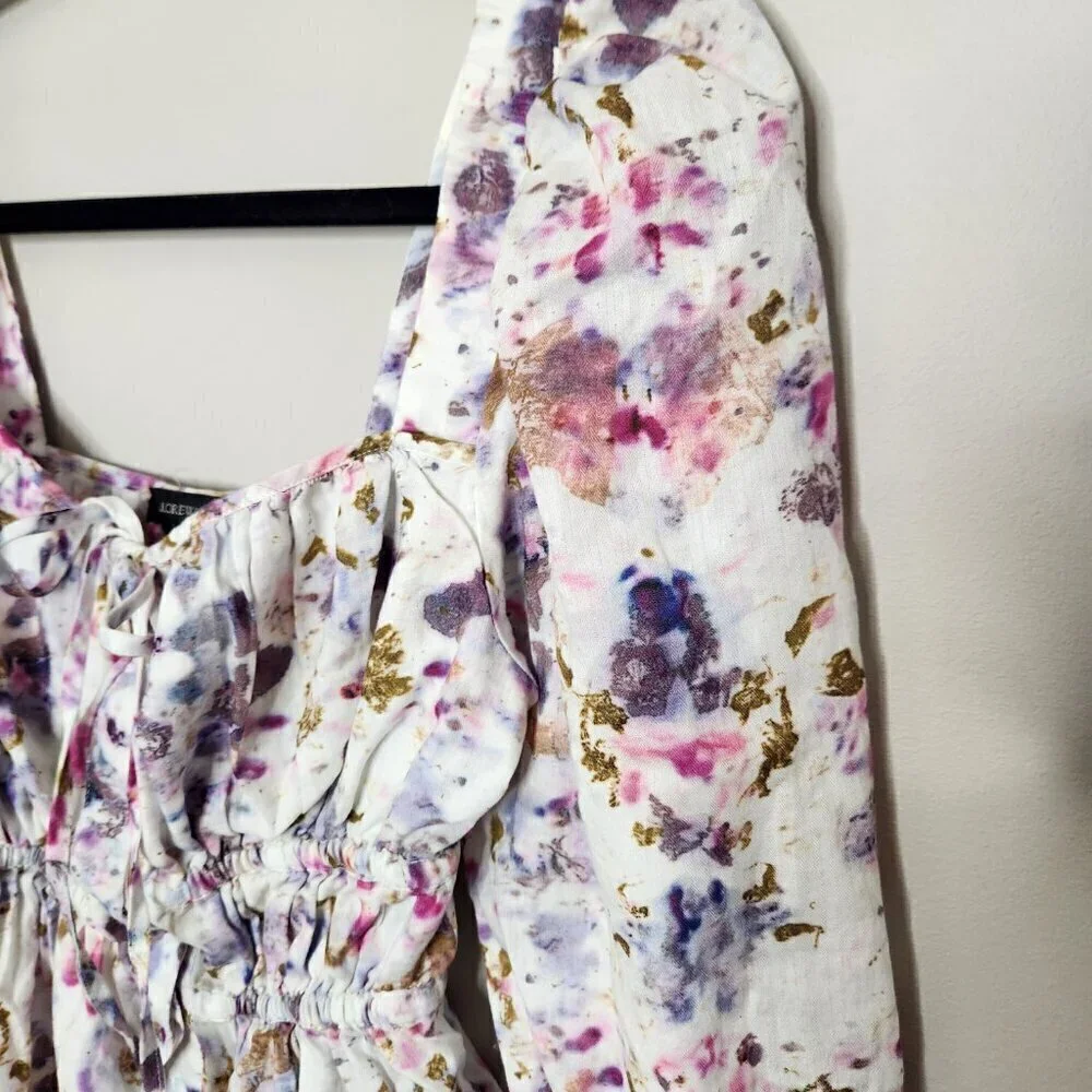 J. CREW FLORAL OBSCURA cinched-waist top in kaleidoscope floral